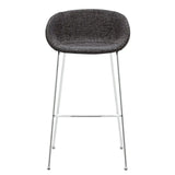 Set of Two 30" Black And Silver Steel Low Back Bar Height Bar Chairs - Homeroots
