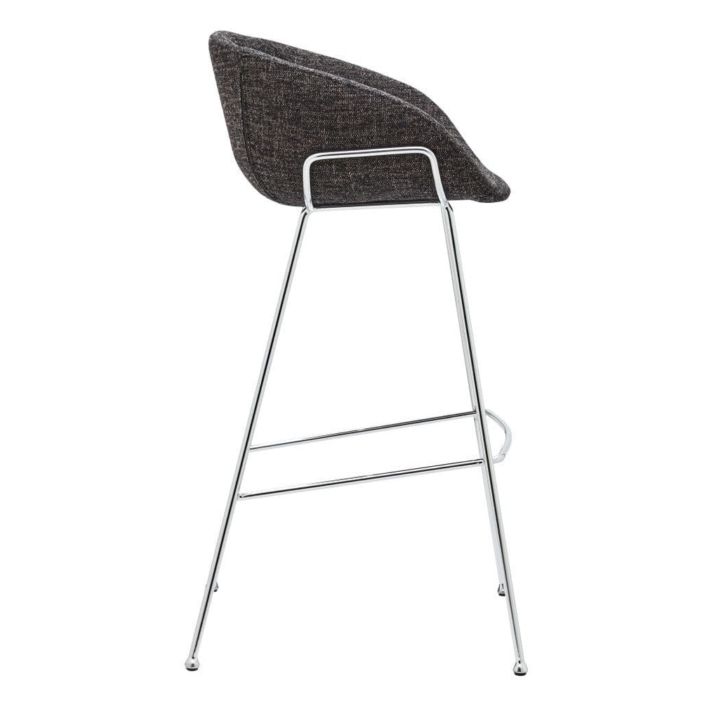 Set of Two 30" Black And Silver Steel Low Back Bar Height Bar Chairs - Homeroots - Flyclothing LLC