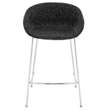 Set of Two 26" Black And Silver Steel Low Back Counter Height Bar Chairs - Homeroots - Flyclothing LLC