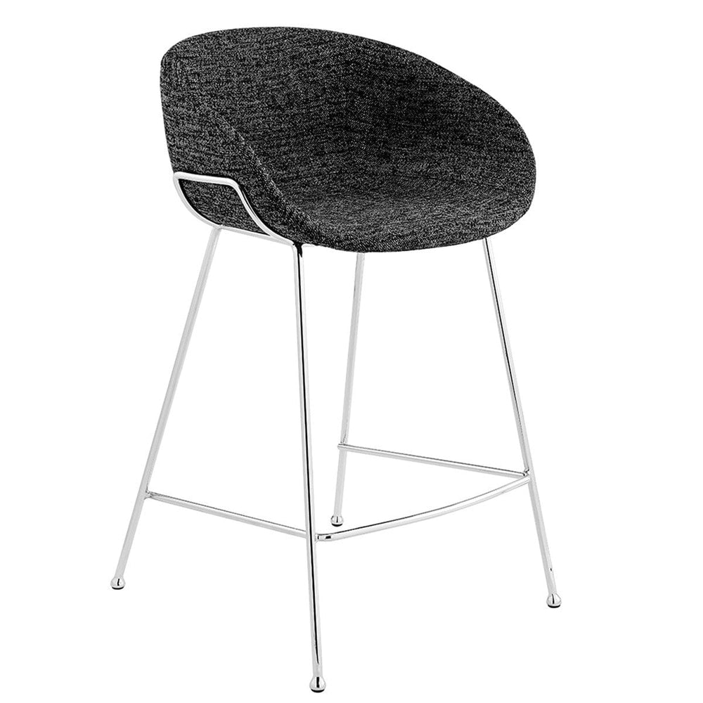 Set of Two 26" Black And Silver Steel Low Back Counter Height Bar Chairs - Homeroots - Flyclothing LLC