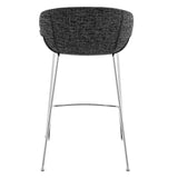 Set of Two 26" Black And Silver Steel Low Back Counter Height Bar Chairs - Homeroots - Flyclothing LLC