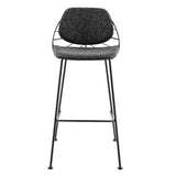 Set of Two 30" Black Steel Low Back Bar Height Bar Chairs - Homeroots - Flyclothing LLC