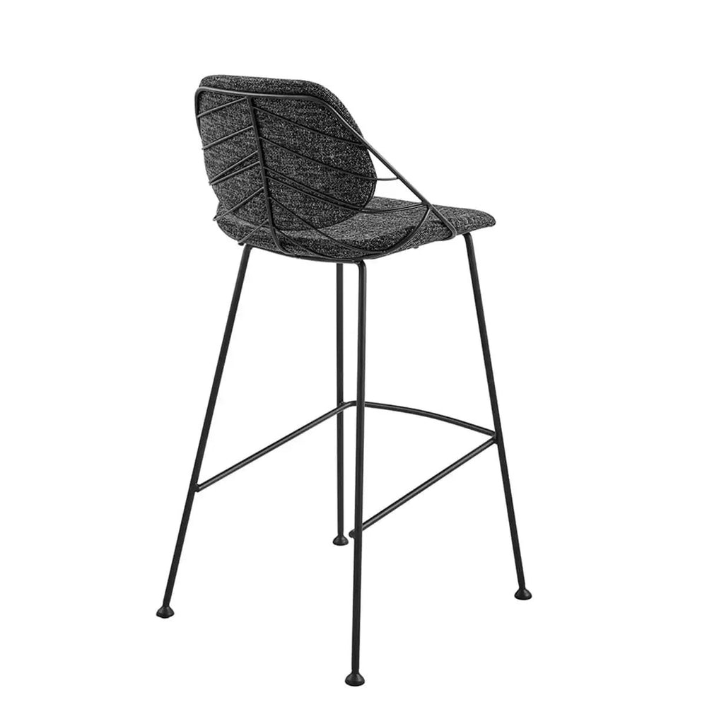 Set of Two 30" Black Steel Low Back Bar Height Bar Chairs - Homeroots - Flyclothing LLC
