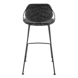 Set of Two 30" Black Steel Low Back Bar Height Bar Chairs - Homeroots - Flyclothing LLC