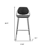 Set of Two 30" Black Steel Low Back Bar Height Bar Chairs - Homeroots - Flyclothing LLC