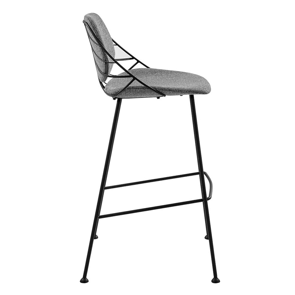 Set of Two 30" Light Gray And Black Steel Low Back Bar Height Bar Chairs - Homeroots - Flyclothing LLC