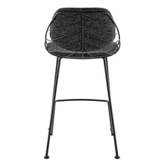 Set of Two 26" Black Steel Low Back Counter Height Bar Chairs