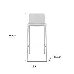 Set of Two 30" Clear And Silver Plastic Low Back Bar Height Bar Chairs - Homeroots