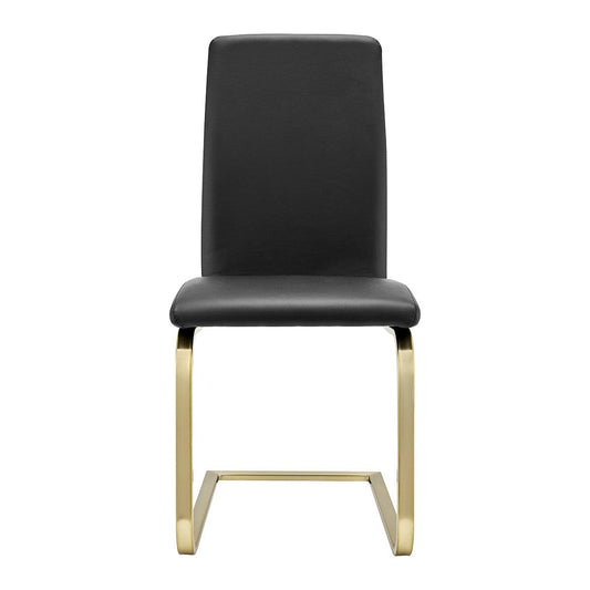 Set of Two Mod Black and Gold Dining Chairs - Homeroots
