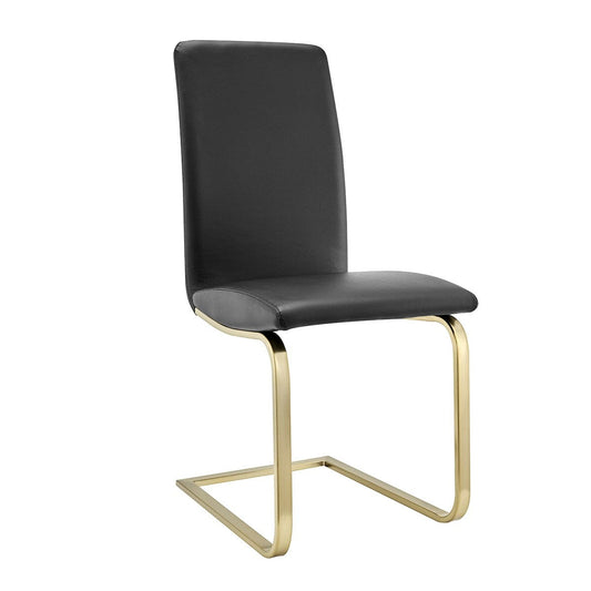 Set of Two Mod Black and Gold Dining Chairs - Homeroots