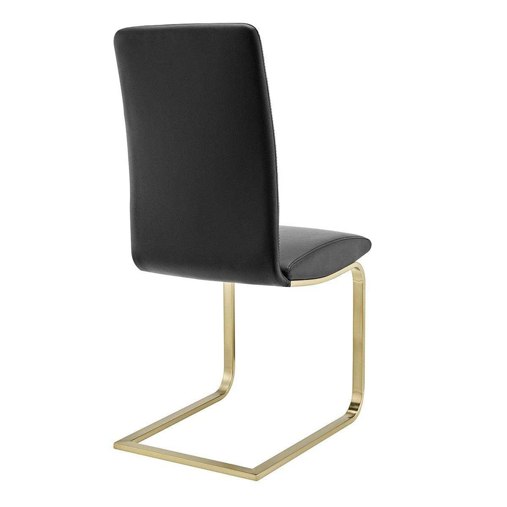 Set of Two Mod Black and Gold Dining Chairs - Homeroots - Flyclothing LLC