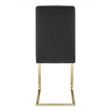 Set of Two Mod Black and Gold Dining Chairs - Homeroots - Flyclothing LLC