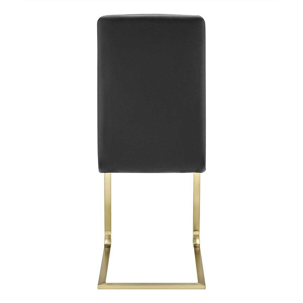 Set of Two Mod Black and Gold Dining Chairs - Homeroots - Flyclothing LLC