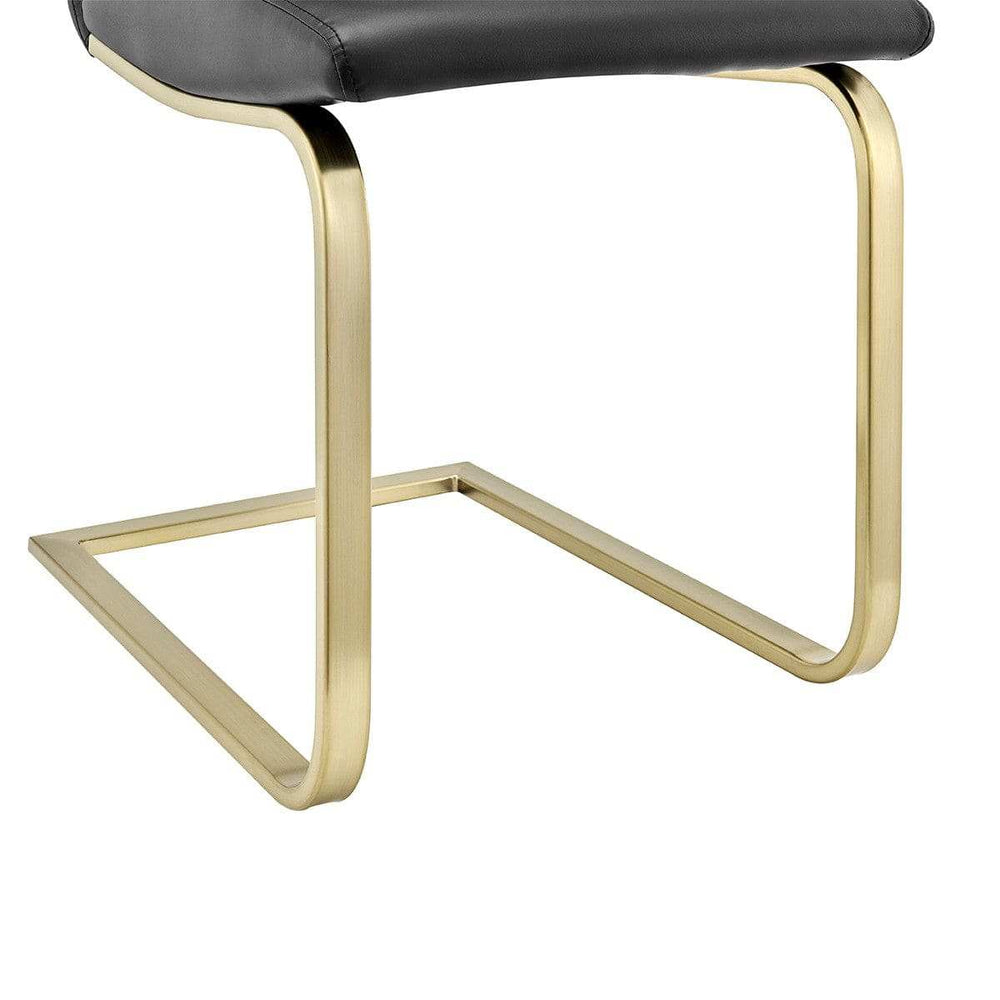 Set of Two Mod Black and Gold Dining Chairs - Homeroots - Flyclothing LLC