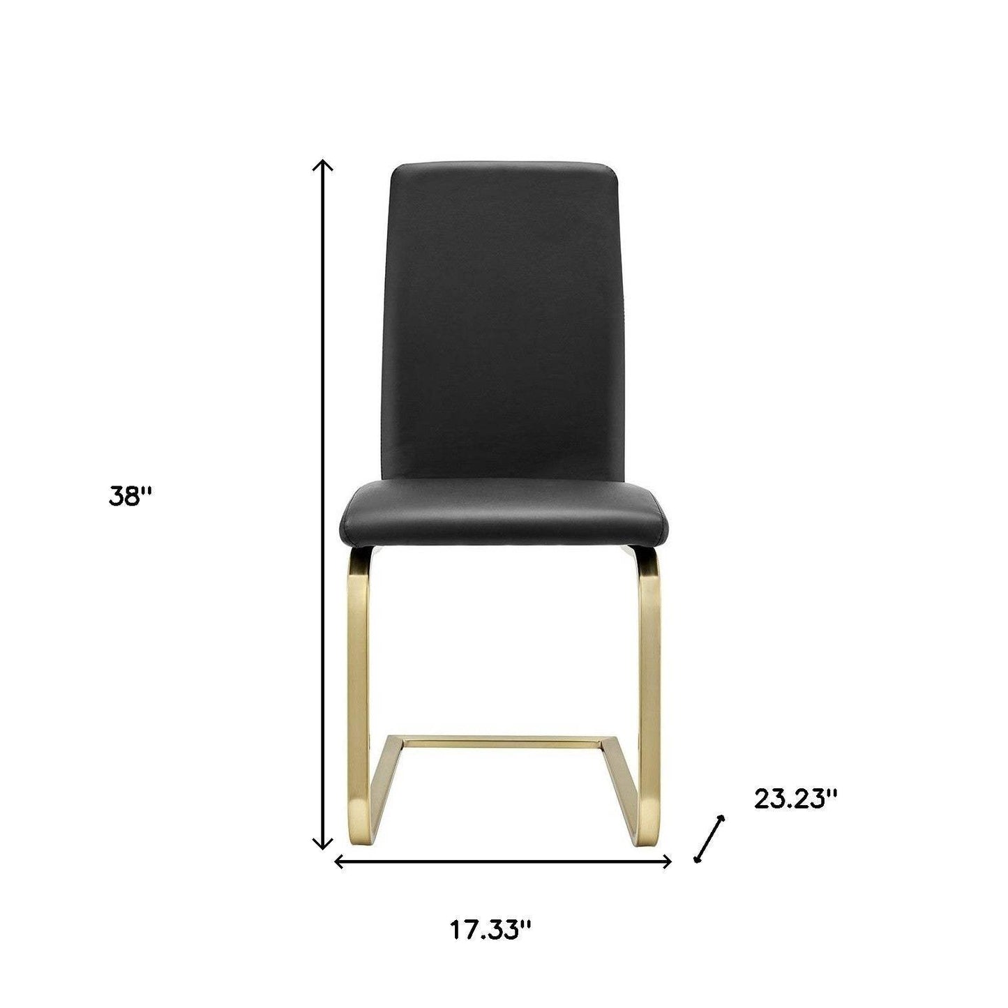 Set of Two Mod Black and Gold Dining Chairs - Homeroots - Flyclothing LLC