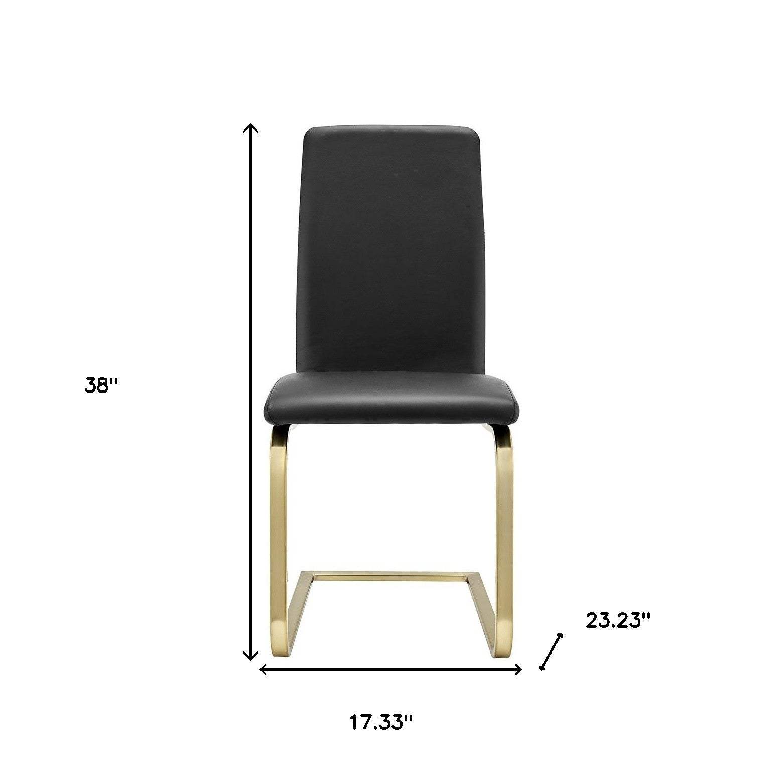 Set of Two Mod Black and Gold Dining Chairs - Homeroots - Flyclothing LLC