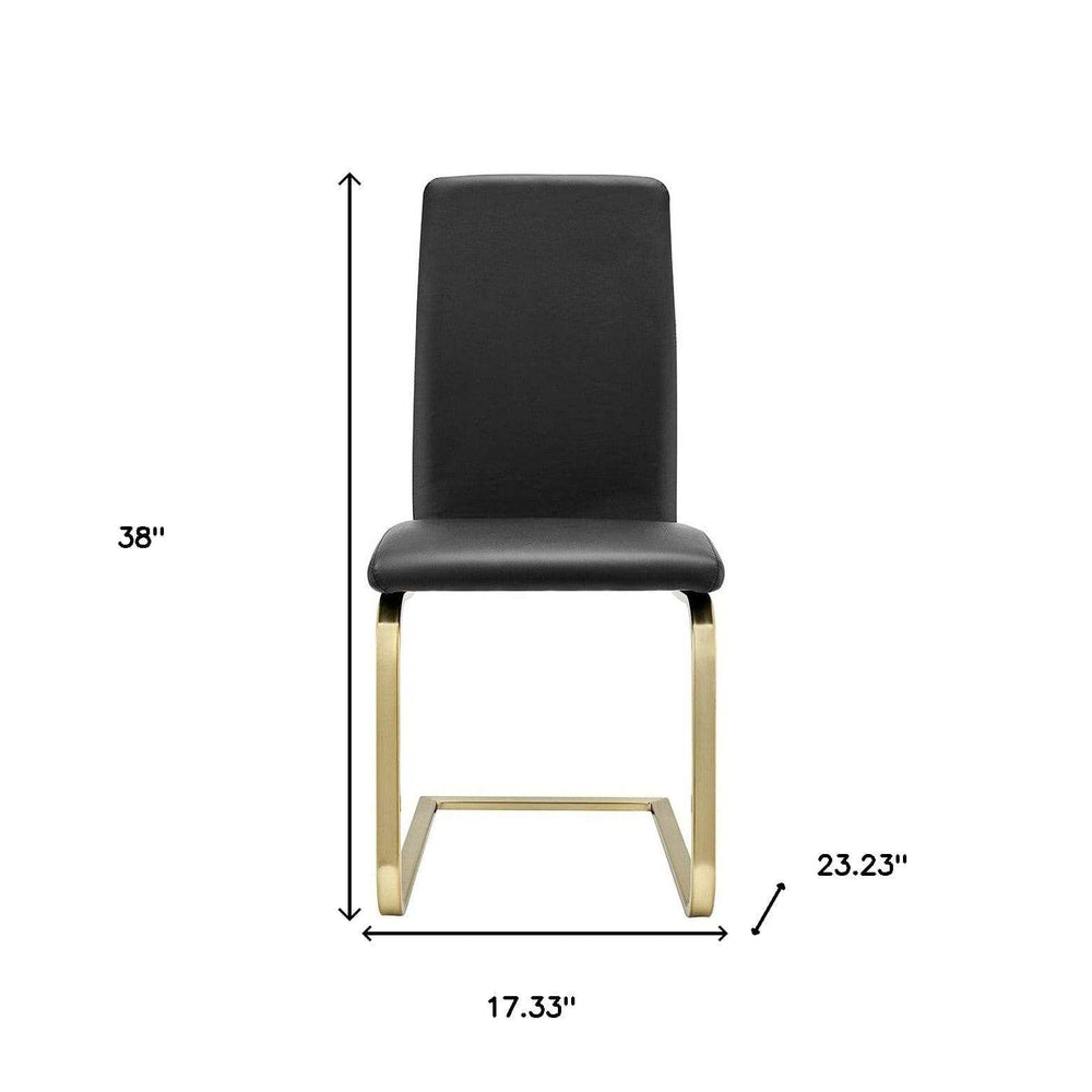 Set of Two Mod Black and Gold Dining Chairs - Homeroots - Flyclothing LLC