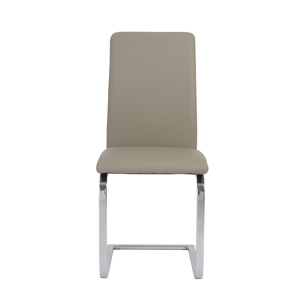Set of Two Mod Light Gray and Silver Dining Chairs - Homeroots