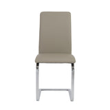 Set of Two Mod Light Gray and Silver Dining Chairs - Homeroots
