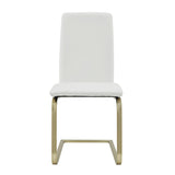 Set of Two Mod White and Gold Dining Chairs - Homeroots