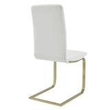 Set of Two Mod White and Gold Dining Chairs - Homeroots