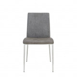 Set of Two Light Brown and Gray Stainless Steel Chairs - Homeroots