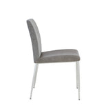 Set of Two Light Brown and Gray Stainless Steel Chairs - Homeroots