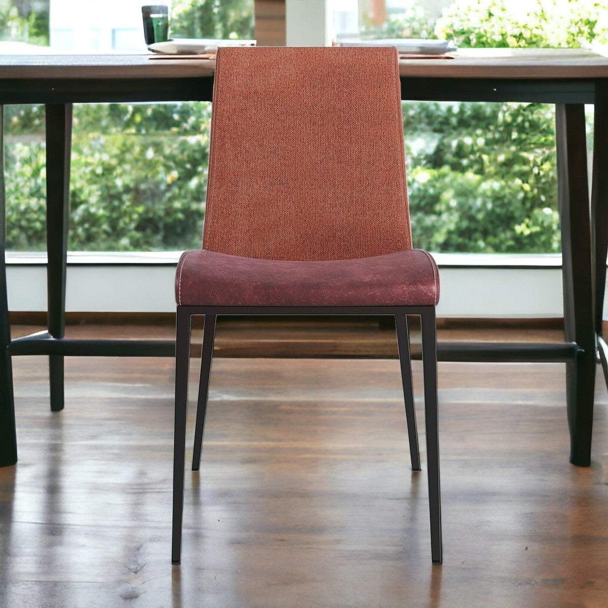Set of Two Brown and Rust Stainless Steel Chairs - Homeroots - Flyclothing LLC