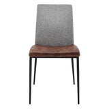 Set of Two Brown and Light Gray Stainless Steel Chairs - Homeroots