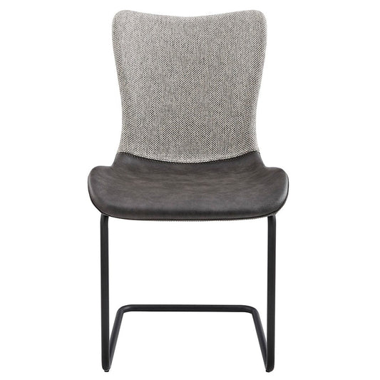 Set of Two Gray Metro Mix Cantilever Dining Chairs - Homeroots