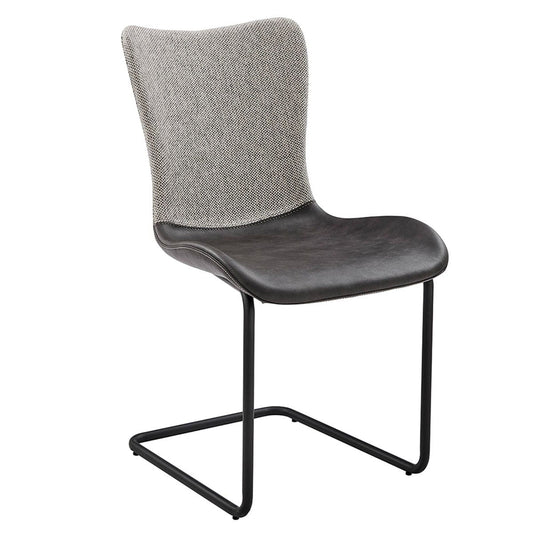 Set of Two Gray Metro Mix Cantilever Dining Chairs - Homeroots