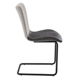 Set of Two Gray Metro Mix Cantilever Dining Chairs - Homeroots