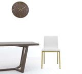 Set of Two Minimalist White Faux Faux Leather and Gold Chairs - Homeroots - Flyclothing LLC