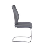 Set of Two Light Gray Faux Leather Cantilever Chairs - Homeroots
