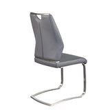 Set of Two Light Gray Faux Leather Cantilever Chairs - Homeroots