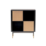 Black Wood and Wicker Accent Cabinet - Homeroots - Flyclothing LLC