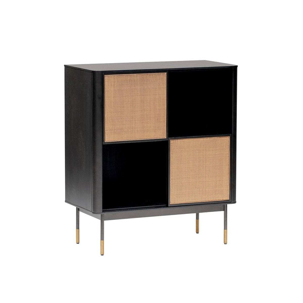 Black Wood and Wicker Accent Cabinet - Homeroots - Flyclothing LLC