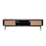 Black Wood and Wicker Media Stand - Homeroots - Flyclothing LLC