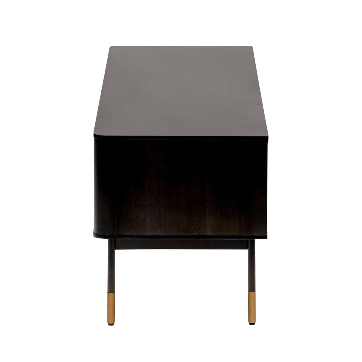 Black Wood and Wicker Media Stand - Homeroots