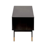 Black Wood and Wicker Media Stand - Homeroots - Flyclothing LLC