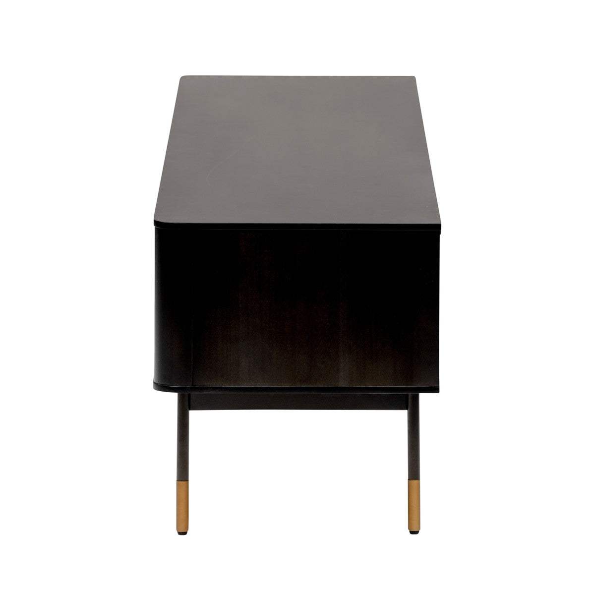 Black Wood and Wicker Media Stand - Homeroots - Flyclothing LLC