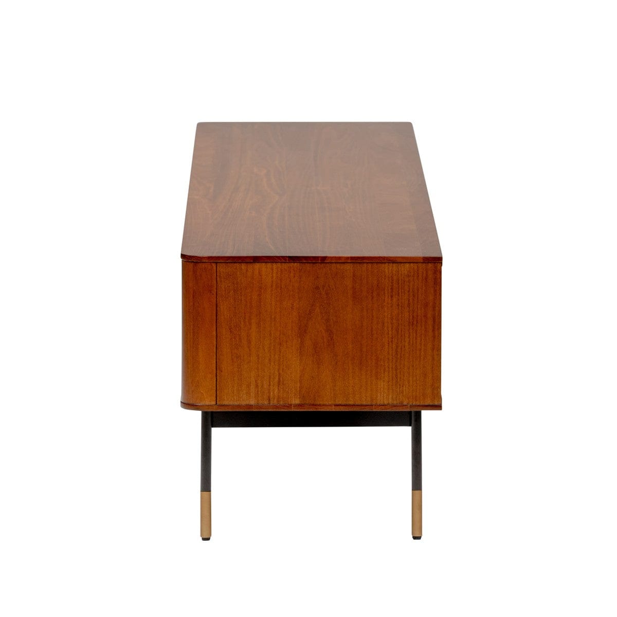 Brown Wood and Wicker Media Stand - Homeroots