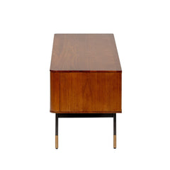 Brown Wood and Wicker Media Stand - Homeroots
