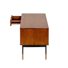 Brown Wood and Wicker Media Stand - Homeroots