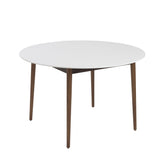 47" White And Brown Rounded Dining Table - Homeroots - Flyclothing LLC