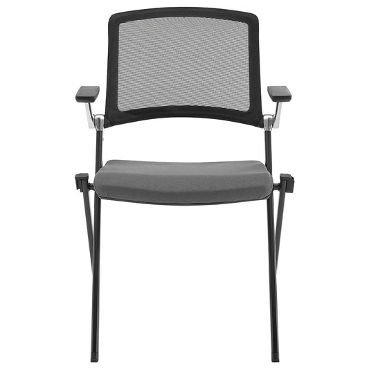 Set of Two Black Gray and Black Mesh Conference Office Chair - Homeroots
