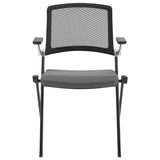 Set of Two Black Gray and Black Mesh Conference Office Chair - Homeroots