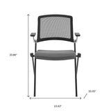 Set of Two Black Gray and Black Mesh Conference Office Chair - Homeroots