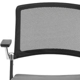 Set of Two Black Gray and Black Mesh Conference Office Chair - Homeroots - Flyclothing LLC