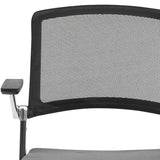 Set of Two Black Gray and Black Mesh Conference Office Chair - Homeroots